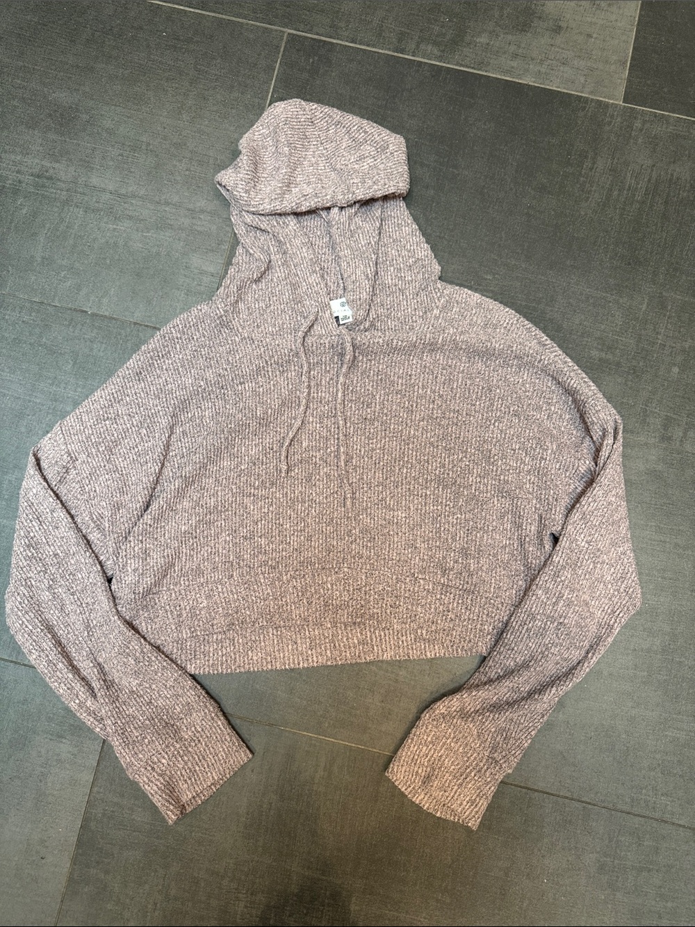 Socialite Cropped Hoodie in Mauve Heather